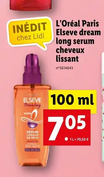 Lidl L'oréal paris elseve dream offre