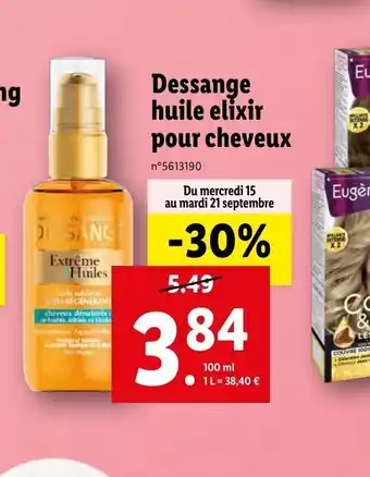 Lidl EugéDessage huile elixir pour cheveux offre