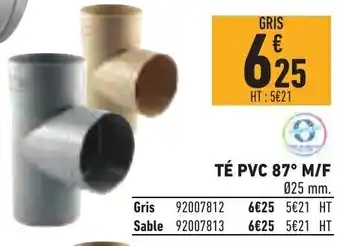 Brico Cash Té PVC 87° M/F offre