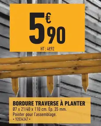 Brico Cash Bordure Traverse à Planter offre