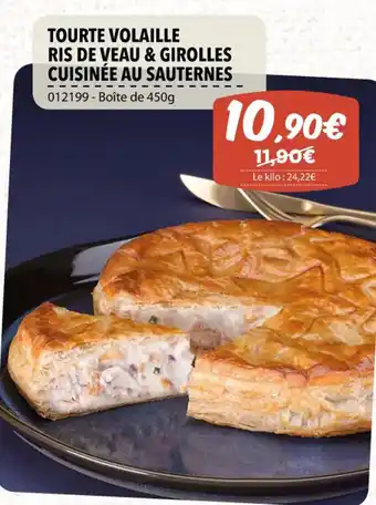 Gel 2000 TOURTE VOLAILLE RIS DE VEAU & GIROLLES CUISINÉE AU SAUTERNES 012199 - Boîte de 450g offre