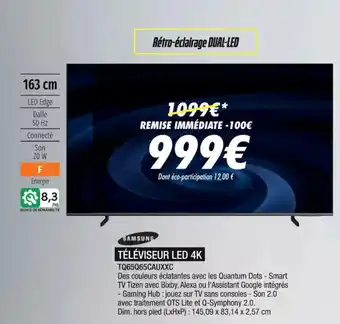 Blanc Brun TÉLÉVISEUR LED 4K offre