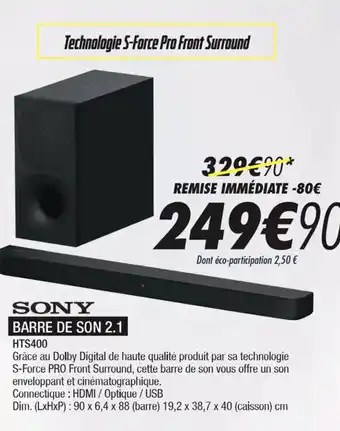Blanc Brun BARRE DE SON 2.1 HTS400 offre