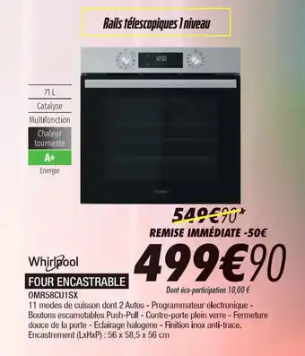 Blanc Brun FOUR ENCASTRABLE OMR58CU1SX offre