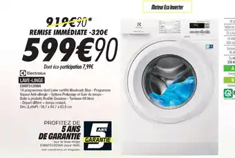 Blanc Brun LAVE-LINGE EW6F5120WA offre