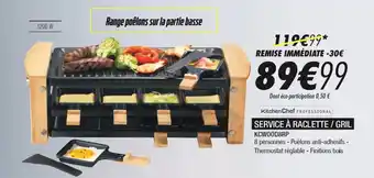 Blanc Brun SERVICE À RACLETTE / GRIL KCW00D8RP offre