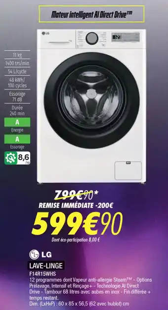 Blanc Brun LAVE-LINGE F14R15WHS offre