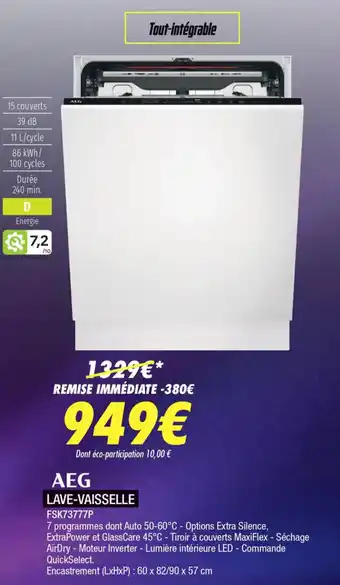 Blanc Brun LAVE-VAISSELLE FSK73777P offre