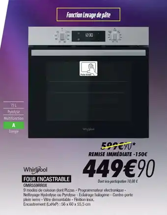 Blanc Brun FOUR ENCASTRABLE OMR559RROX offre