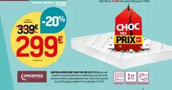 BUT MATELAS MOUSSE 140X190 CM offre