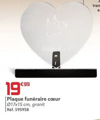 Gifi Plaque funéraire cœur offre