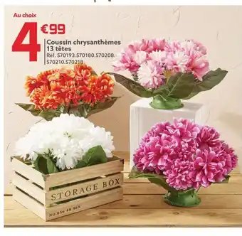 Gifi Coussin chrysanthèmes 13 têtes offre