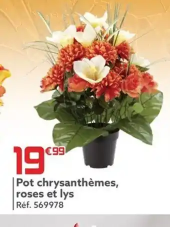 Gifi Pot chrysanthèmes, roses et lys offre