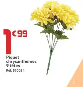 Gifi Piquet chrysanthèmes 9 têtes offre