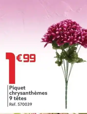 Gifi Piquet chrysanthèmes 9 têtes offre