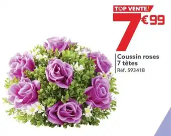 Gifi Coussin roses 7 têtes offre