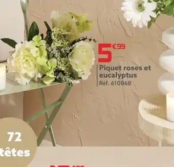 Piquet roses et eucalyptus