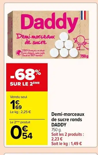 Carrefour Market Demi-morceaux de sucre ronds DADDY offre
