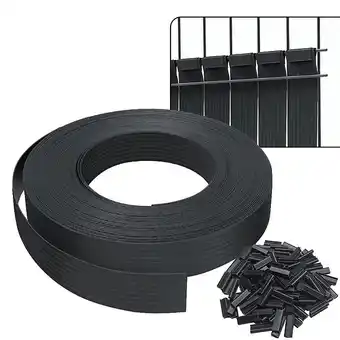 Bricorama Vounot kit de lamelles occultantes pvc brise vue 75m x 4.7cm avec 150 clips noir offre