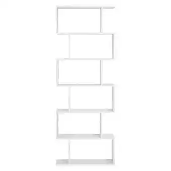 Lebot - bibliothèque style classique salon/chambre à coucher - 190.5x70x24 cm - 6 tablettes - blanc