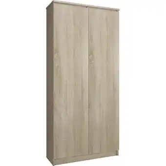 Bricomarché Adalyn - armoire de bureau style moderne - 180x80x35cm - bibliothèque 2 portes + 8 niches de rangement - cabinet de rangement offre