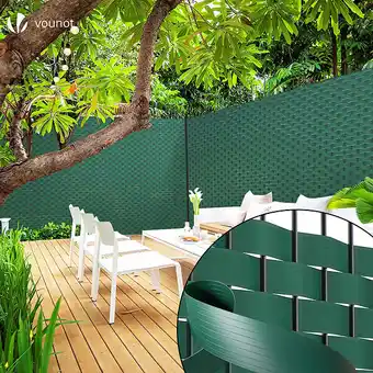 Bricomarché Vounot kit de lamelles occultantes pvc brise vue 300m x 4.7cm avec 600 clips vert offre
