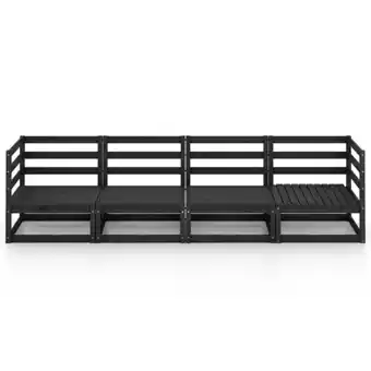 Bricorama Vidaxl canapé à 4 places de jardin noir bois de pin solide offre