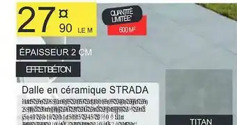 Chretien Matériaux Dalle En Céramique Strada offre