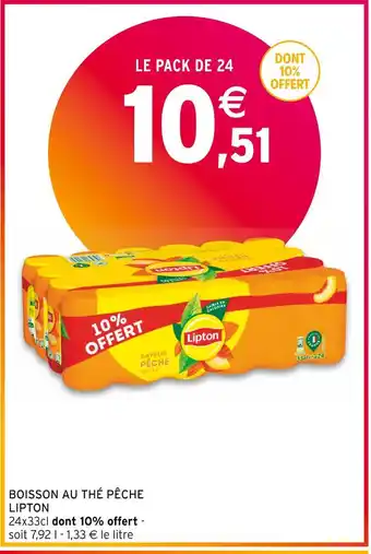 Intermarché Lipton boisson au thé pêche offre
