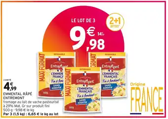 Intermarché Entremont emmental râpé offre