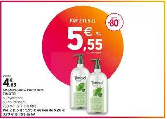 Intermarché Timotei shampooing purifiant offre