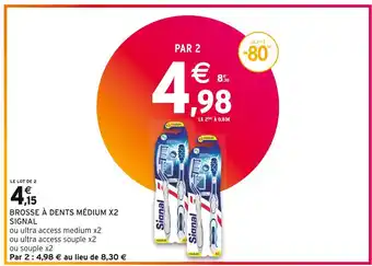 Intermarché Signal brosse à dents médium x2 offre