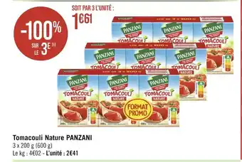 Casino Supermarchés Panzani tomacouli nature offre
