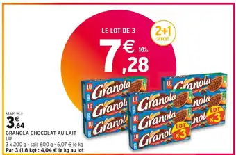 Intermarché Lu granola chocolat au lait offre
