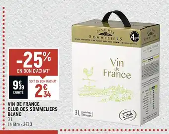 Petit Casino Club des sommeliers vin de france blanc offre