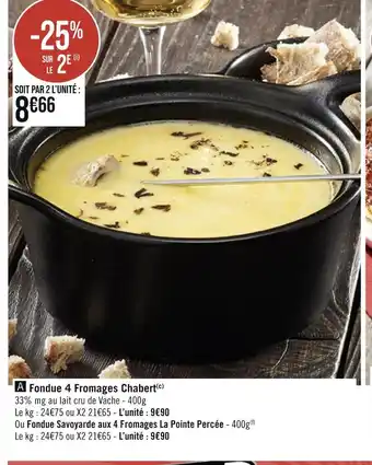 Casino Supermarchés Fondue 4 fromages offre