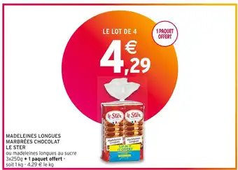 Intermarché Le ster madeleines longues marbrées chocolat offre