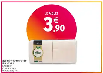 Le nappage 200 serviettes unies blanches