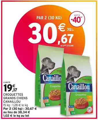 Intermarché Canaillou croquettes grands chiens offre