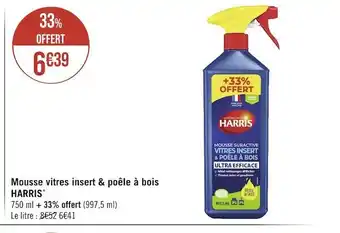 Casino Supermarchés Harris mousse vitres insert & poêle à bois offre