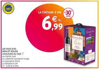 Intermarché Couleurs du sud igp pays d'oc merlot rouge offre
