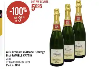 Famille cattin aoc crémant d’alsace héritage brut