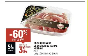Negroni chiffonnade de jambon de parme