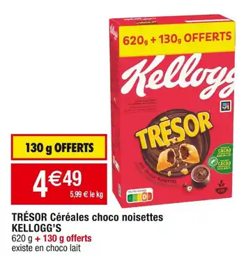 Cora x Carrefour Kellogg’s trésor céréales choco noisettes offre