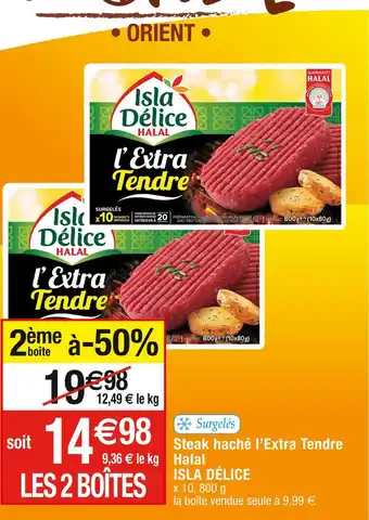 Cora x Carrefour Isla délice steak haché l’extra tendre halal offre