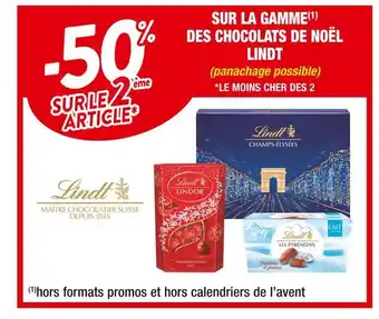 Cora x Carrefour Lindt -50% sur le 2ème article sur la gamme des chocolats de noël lindt offre