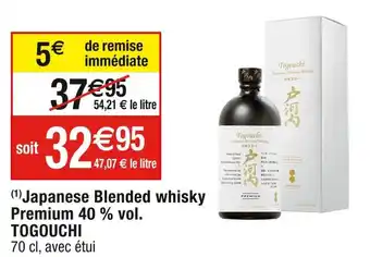 Cora x Carrefour Togouchi japanese blended whisky premium 40 % vol offre
