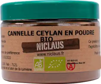 Match Niclaus cannelle moulue ceylan bio offre