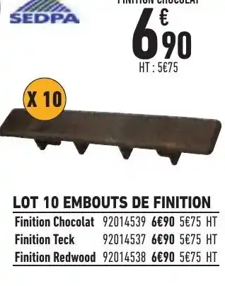 Brico Cash Lot 10 Embouts De Finition offre