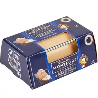 Carrefour Montfort bloc de foie gras de canard avec morceaux i.g.p du sud-ouest offre